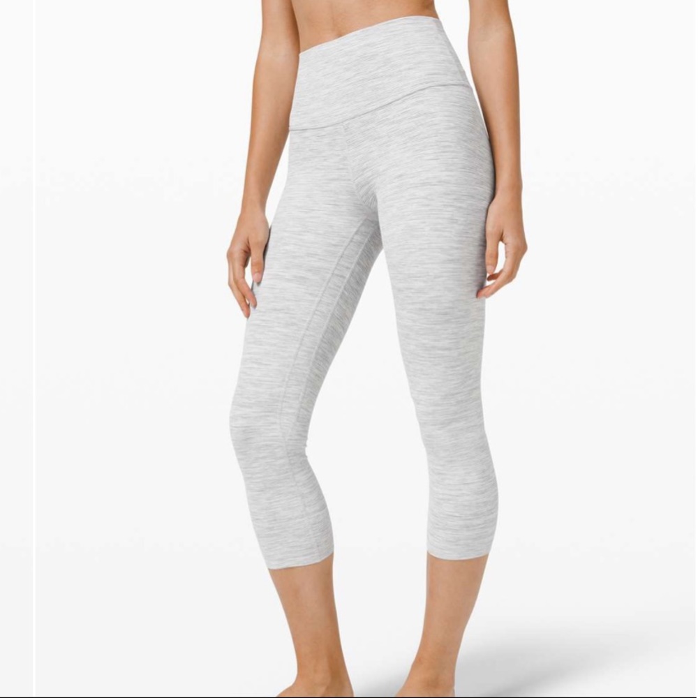 Lululemon Heathered Light Gray Cropped Leggings